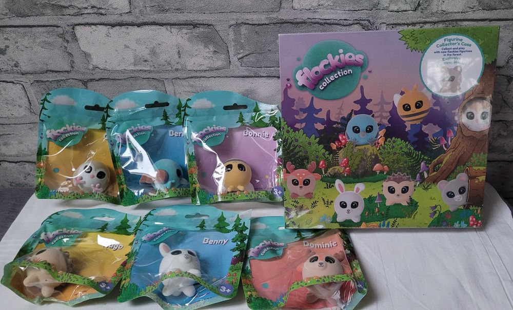 Komplet figurek Flockies zwierzęta na leśnej polanie + domek