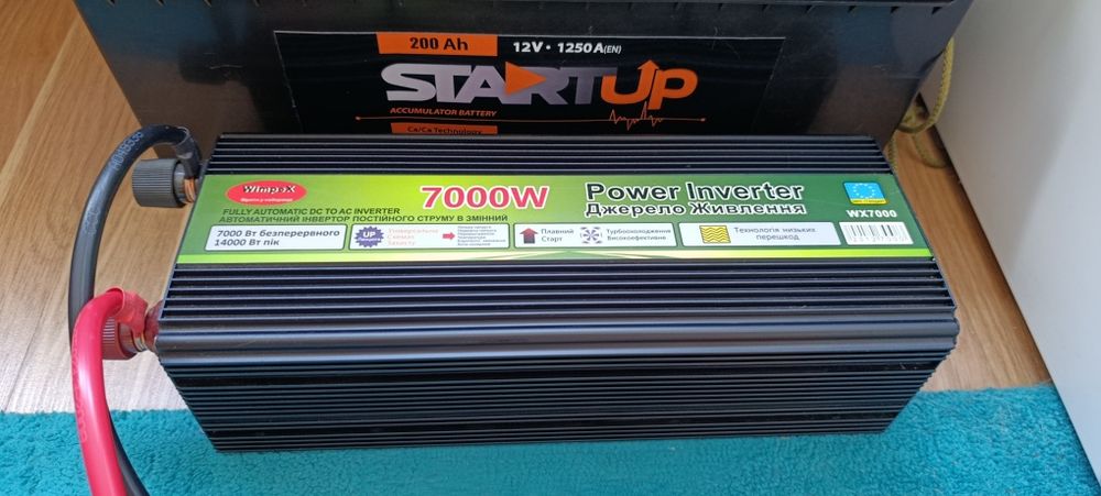 Аккумулятор 200ah инвертор 7000w зарядное Kraft dele kd1923комплект