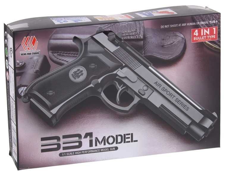 Pistolet na Kulki Plastikowe Żelowe Strzałki 4w1 Tarcza Beretta 331