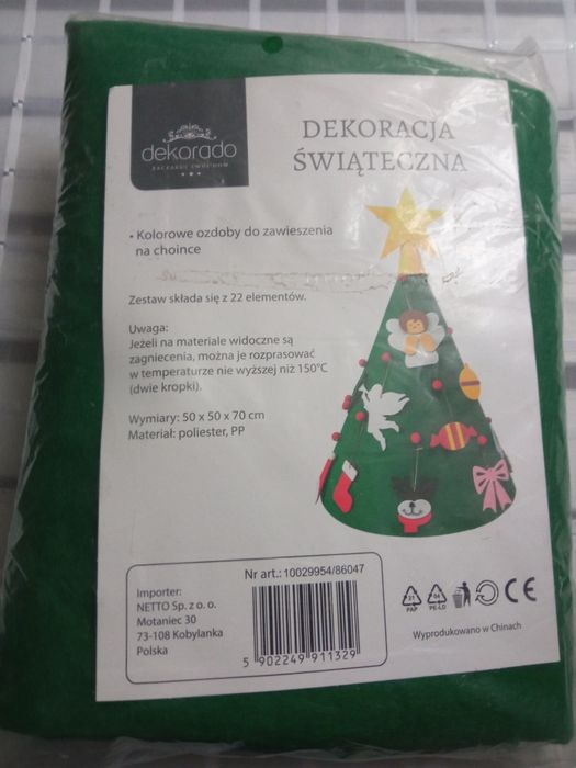 Choinka z zawieszkami z filcu