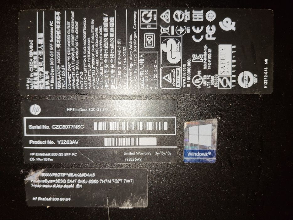 HP EliteDesk Slim 800 G3 I5-7500 8GB 50GB WIN10