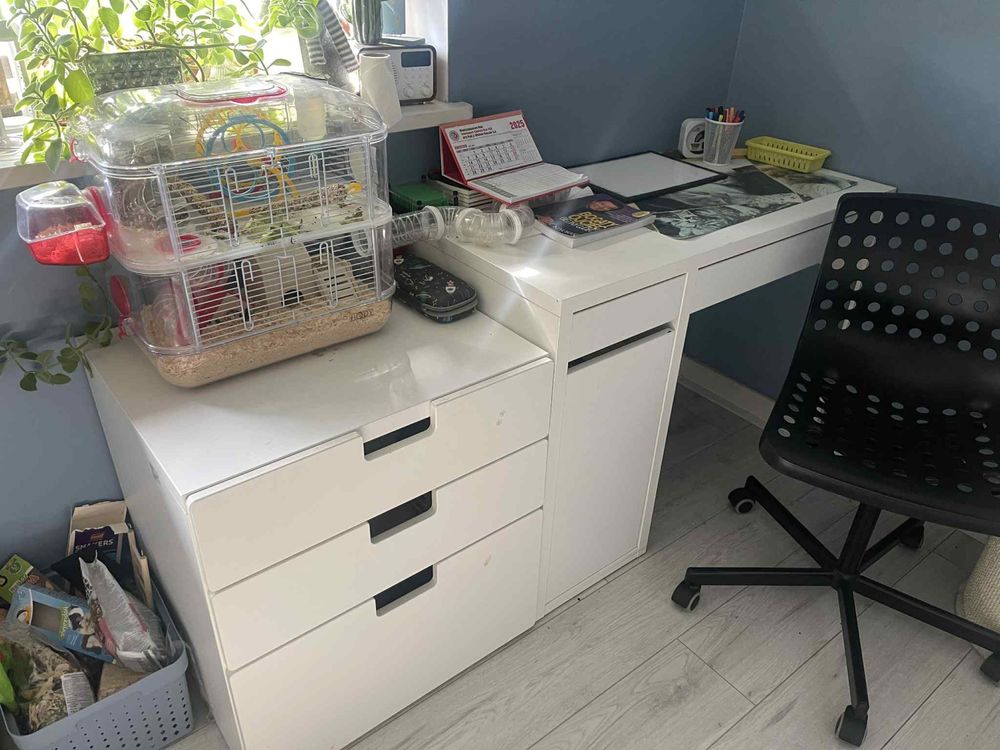 Meble Ikea scianka 2 komody z szufladami i biurko