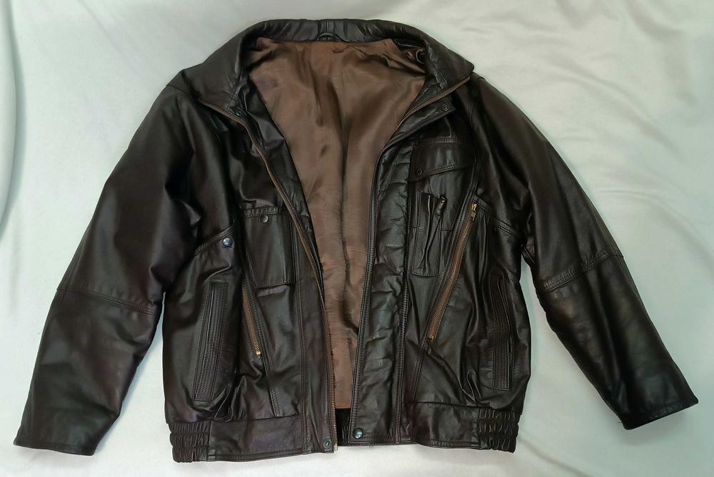 Куртка Classic Man Польша бомбер пилот натуральная кожа 54 размер