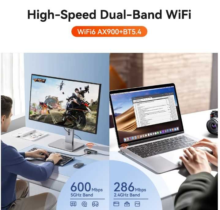 USB = Bluetooth 5.4+WiFi адаптер 2в1 AX900