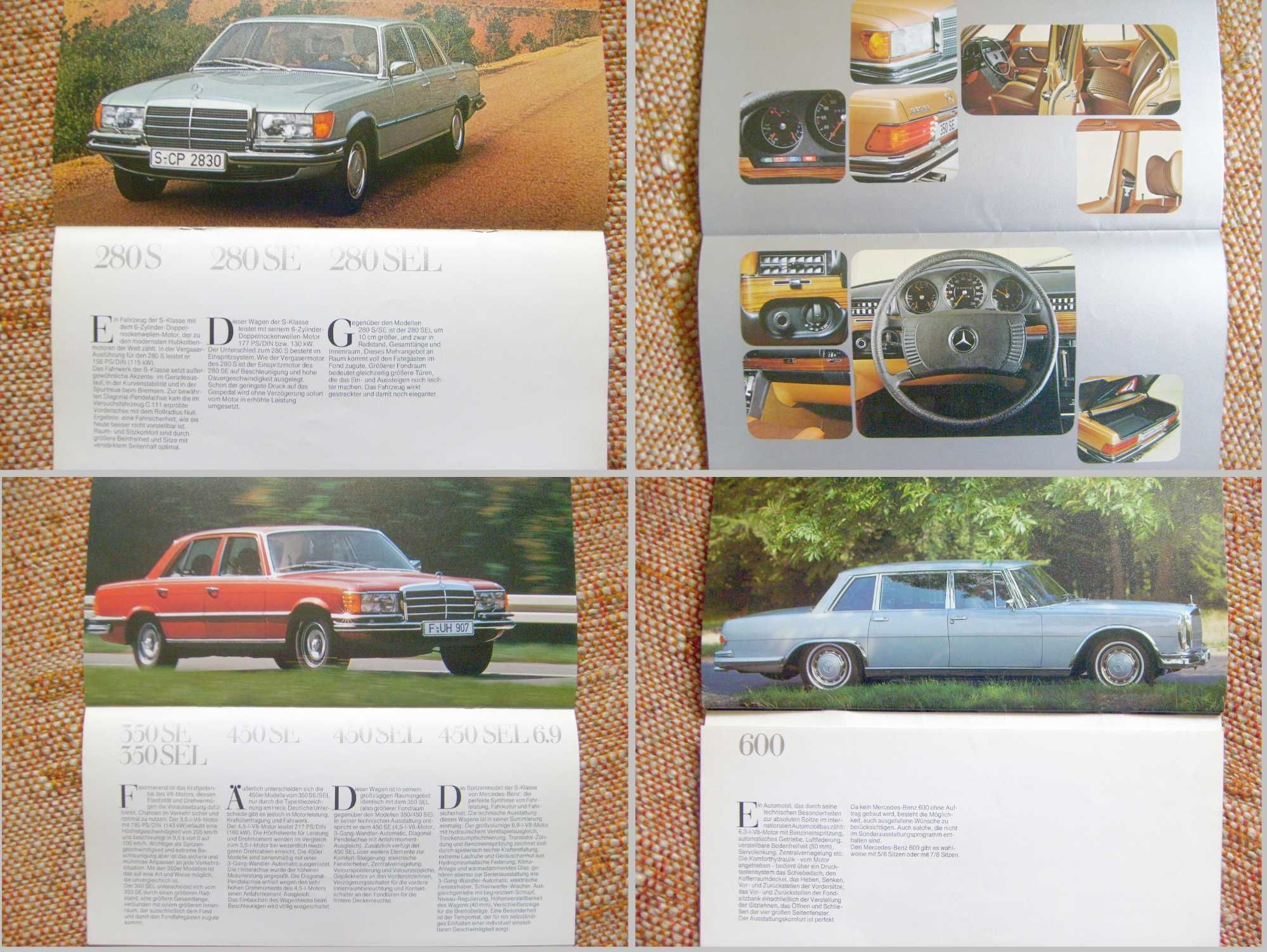 MERCEDES 1977 / W123 C123 W116 SL-R107 SLC-C107 W100 prospekt katalog