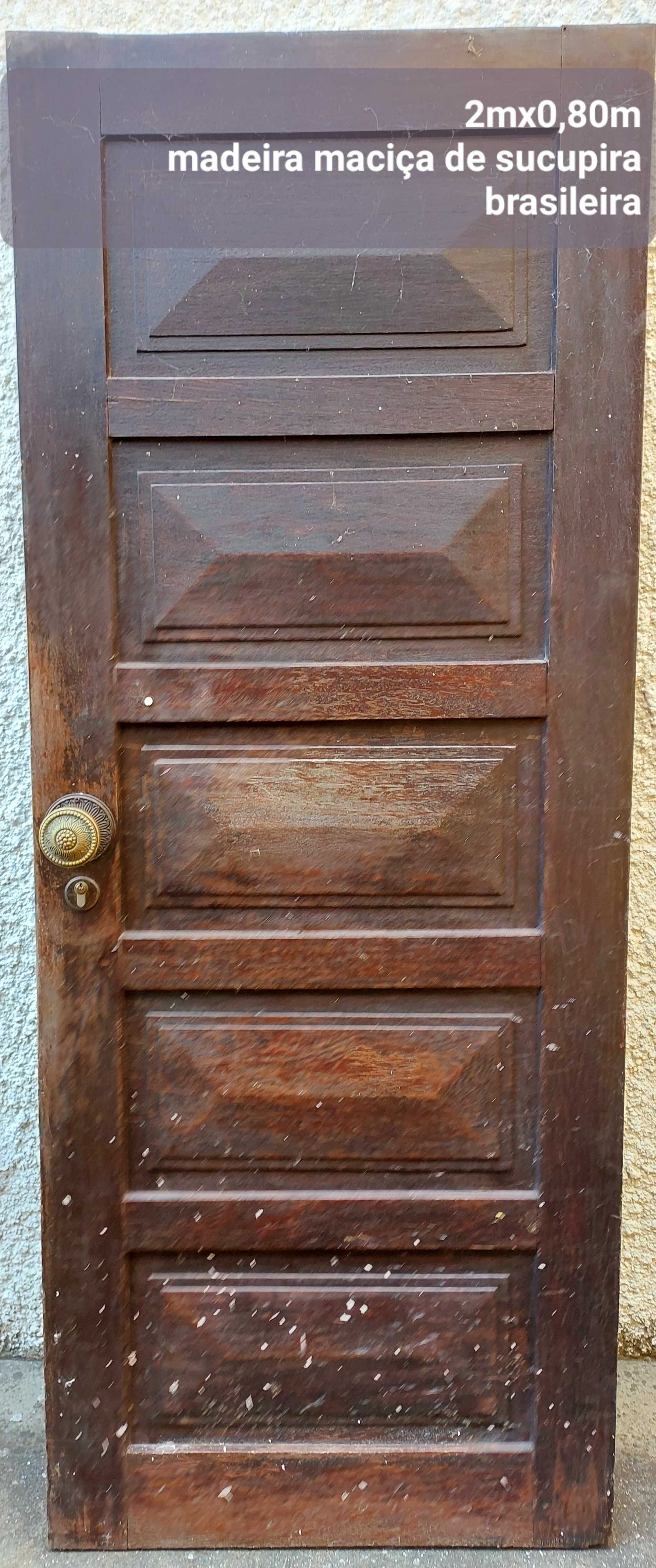 Portas e janelas de exterior de madeira maciça sucupira brasileira