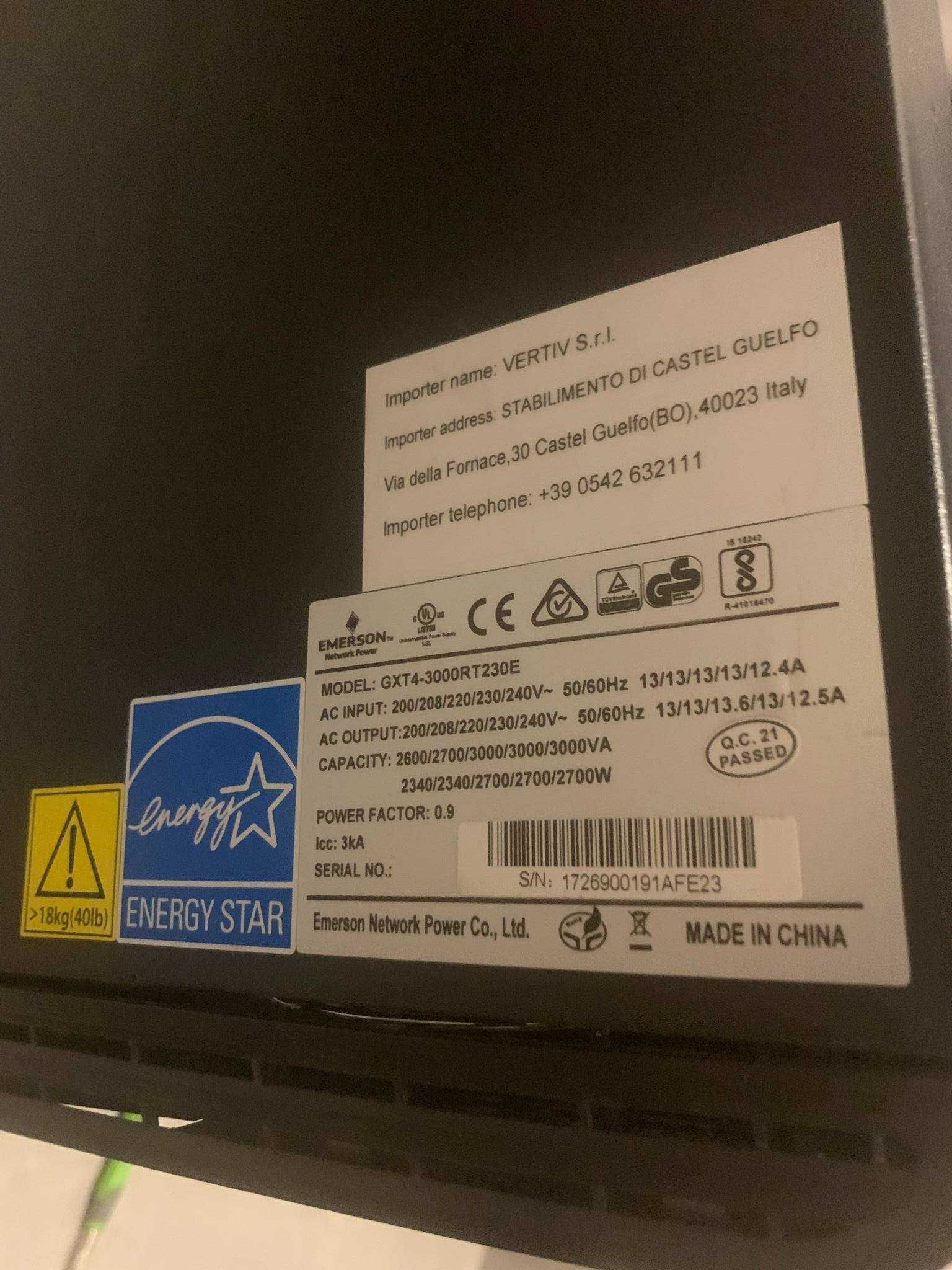 UPS VERTIV Liebert GXT4 3000VA