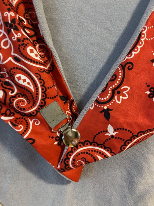 Czerwona chusta szal ponczo poncho narzutka dwustronna wzorek