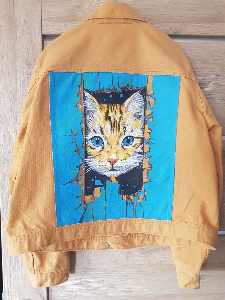 Kurtka jeans  malowana