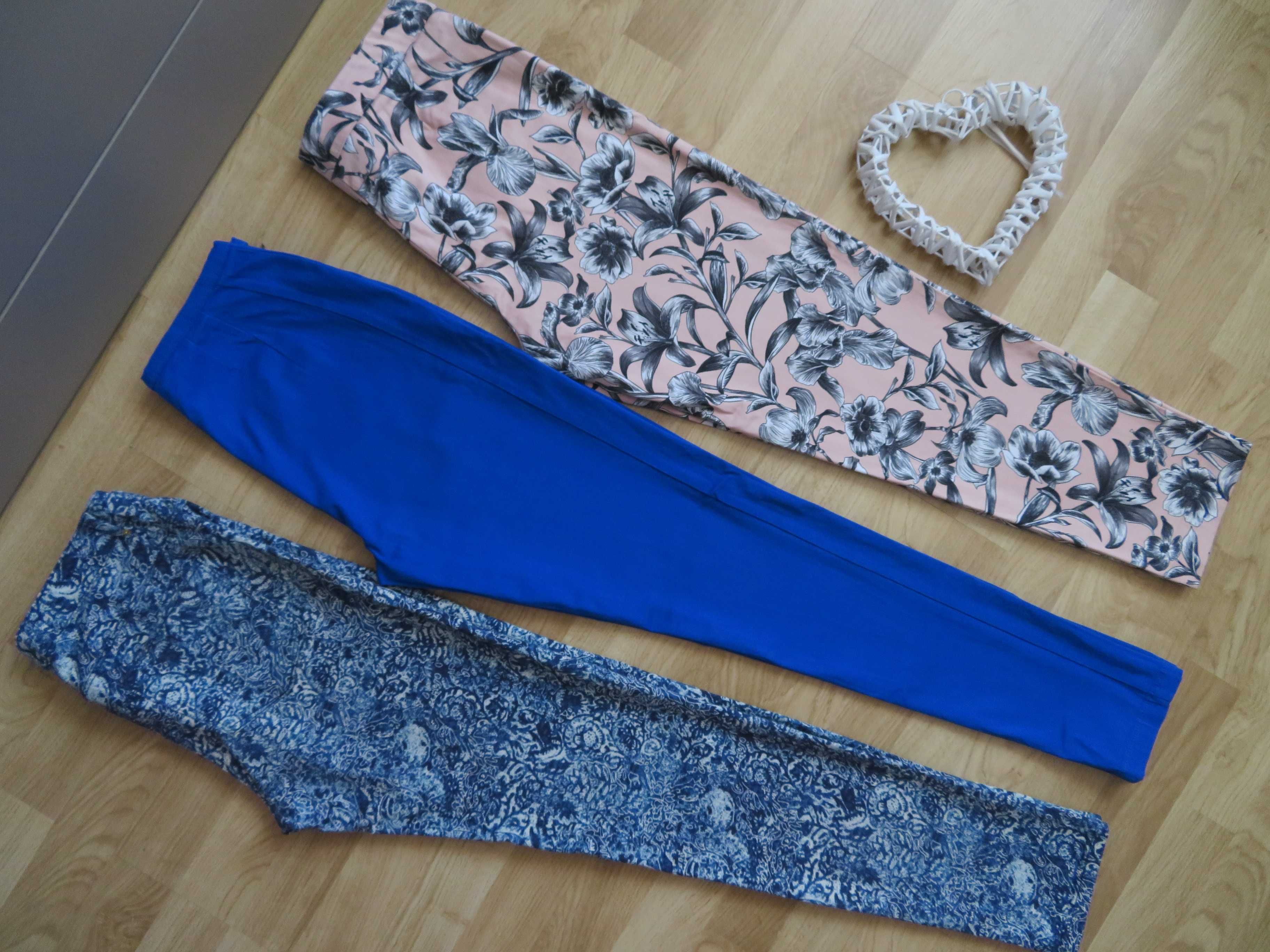 H&M F&F Primark Zestaw modne spodnie damskie materiałowe KWIATY  36 S