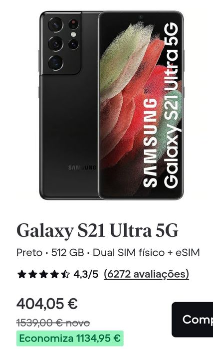S21 ultra 5G  -  16gb/ 512gb - Nao tem MINIMOS