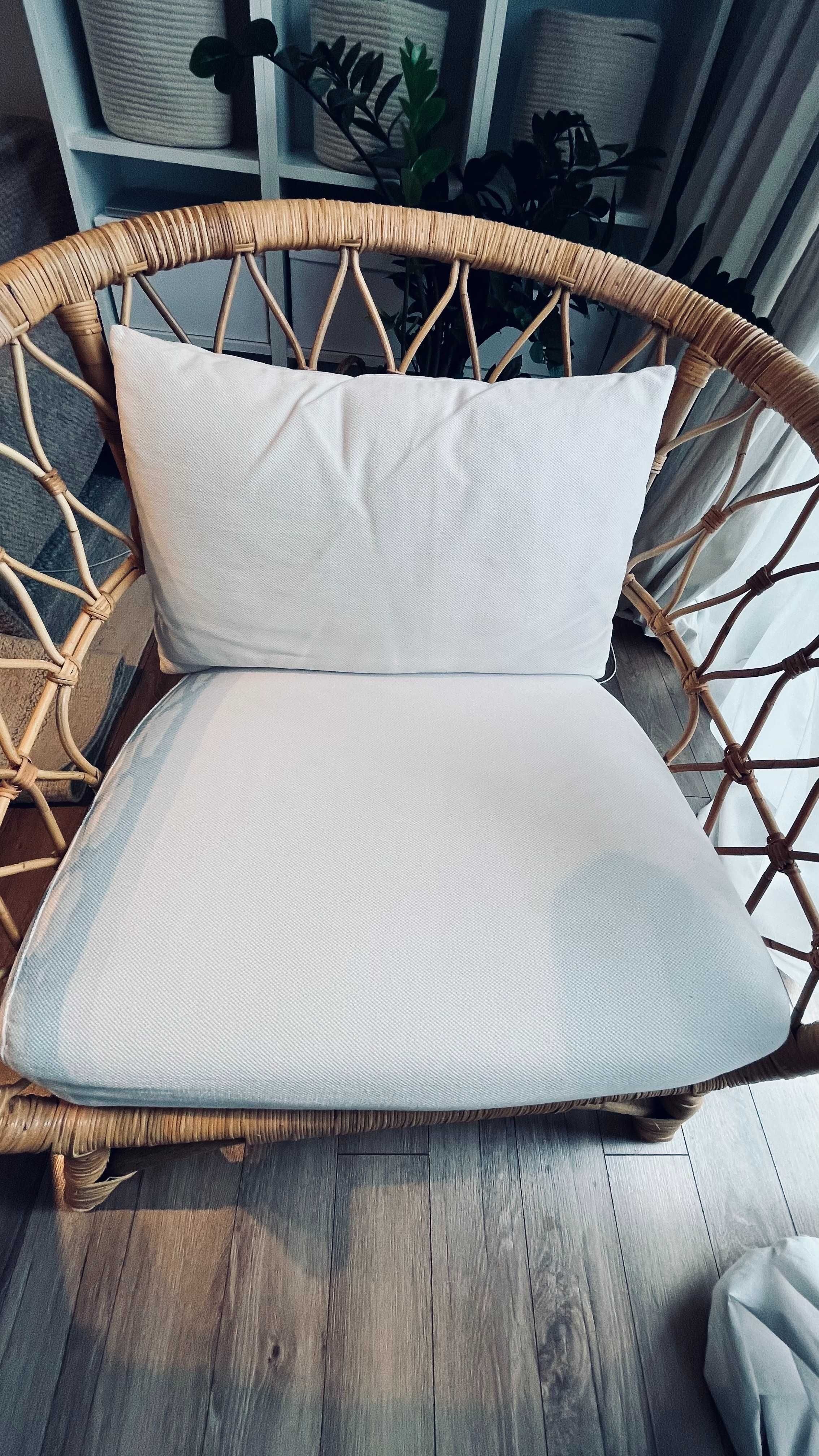 STOCKHOLM 2017 Fotel z poduszką, rattan/Grasbo biały IKEA