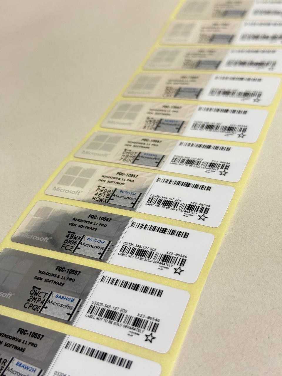 Ключ Windows 11та10 PRO HOME Наклейка Стікер Ліцензія OEM Stickers COA