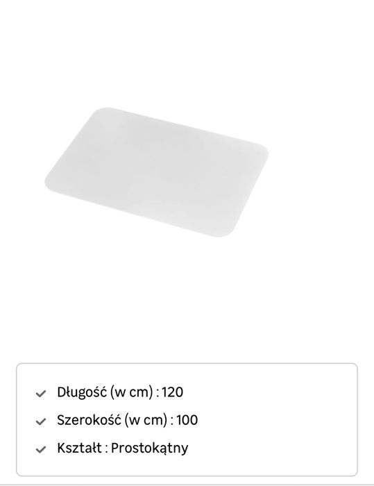 Mata ochronna pod krzesło, fotel 100 x 120 cm transparentna