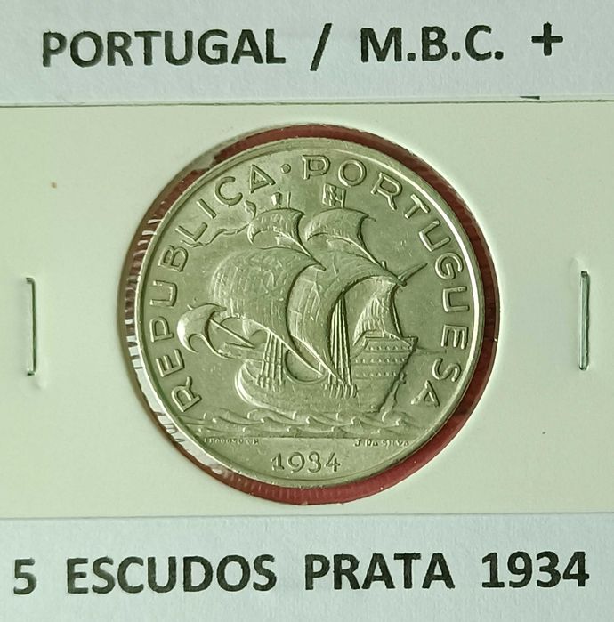 2 Moedas de 5 Escudos Prata da 2ª República Portuguesa (Emissão Anual)