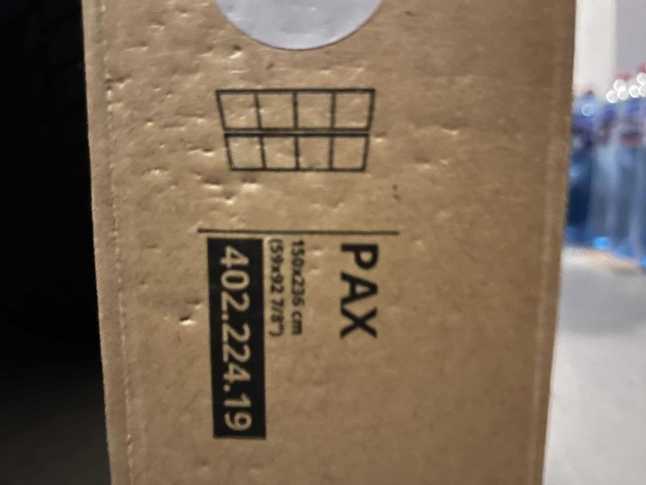 Obudowa drzwi przesuwnych PAX z prowadnicami, aluminium, 150x236 NOWE!