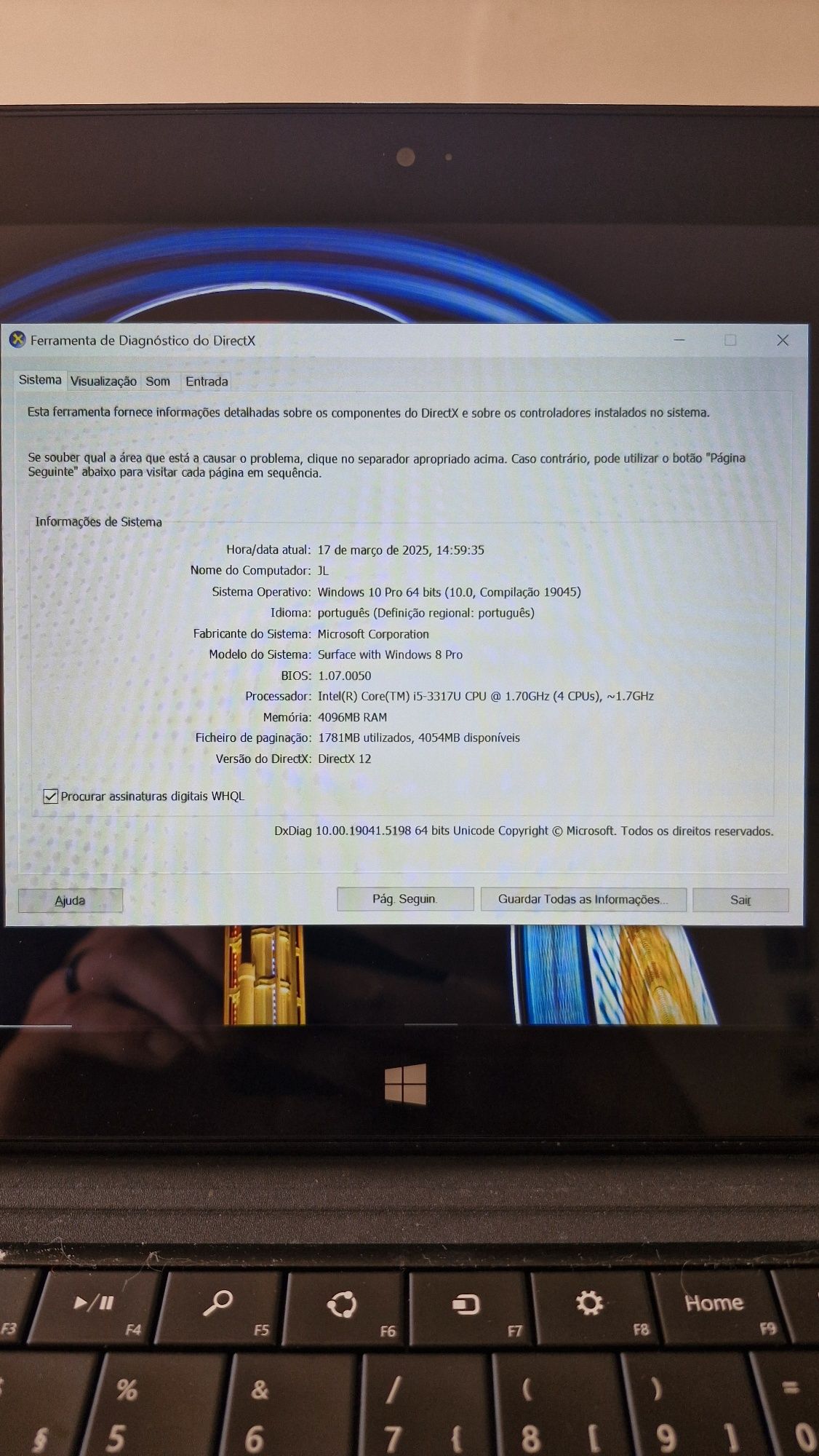 Vendo MICROSOFT SURFACE PRO 1st Gen
