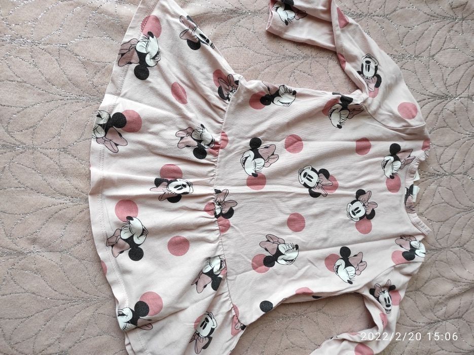 Sukienka dziewczęca z długim rękawem 86 sukienka myszka Minnie 86