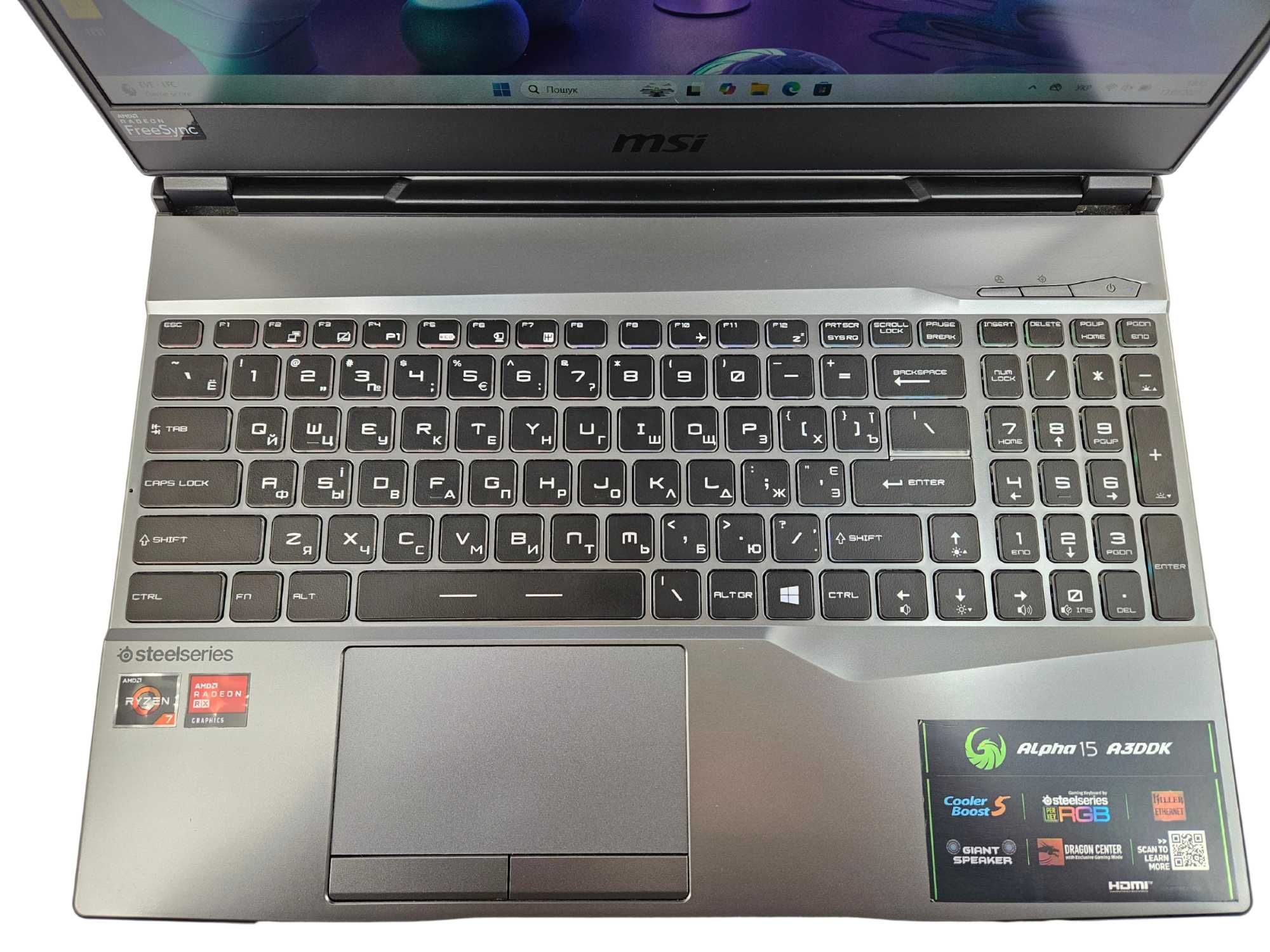 Ноутбук MSI Alpha 15 A3DDK 144Гц|Ryzen 7 3750H|RX5500M|16GB|512Gb
