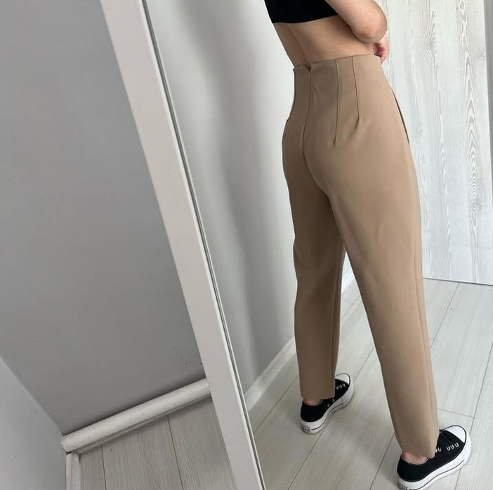 Брюки Zara бежеві висока посадка