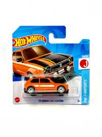 Hot Wheels Honda Civic Custom orange, hotwheels, matchbox J-IMPORTS