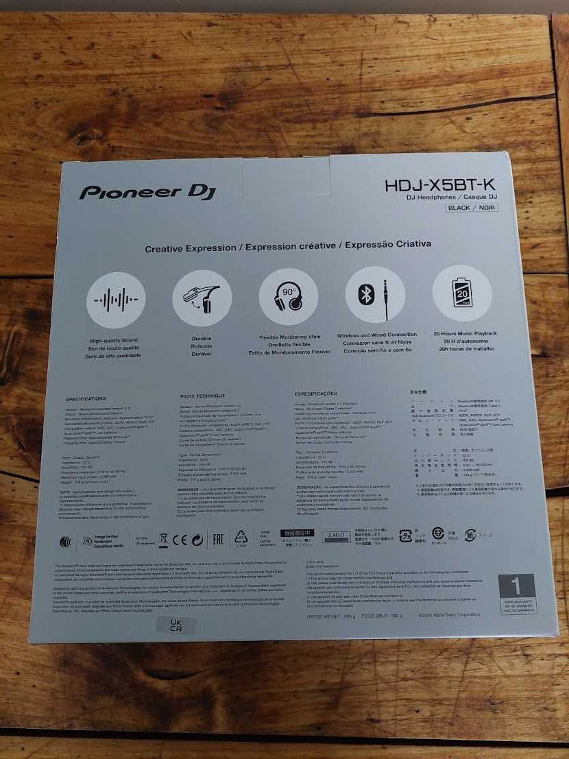 Nowe słuchawki pioneer dj hdj-x5bt-k bezprzewodowa wersja
