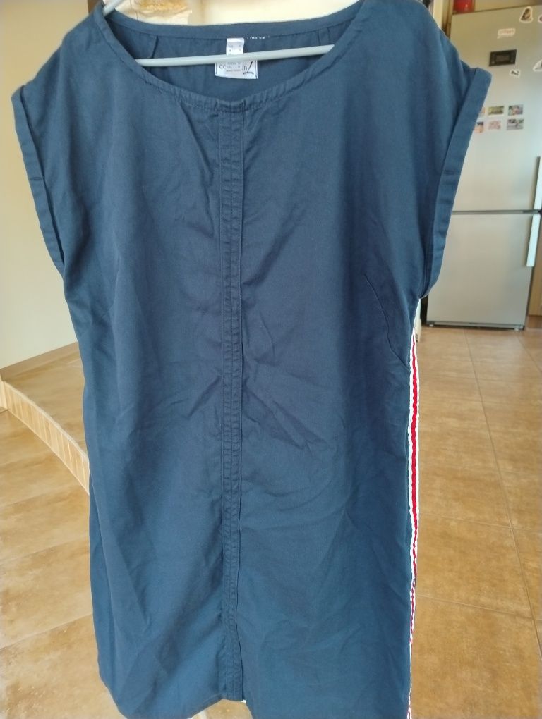 Sukienka XL 42 letnia lampasy jeans bawełna bez rękawów