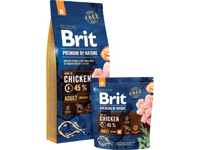 Корм для собак средних пород Brit Premium Adult M курица 15кг