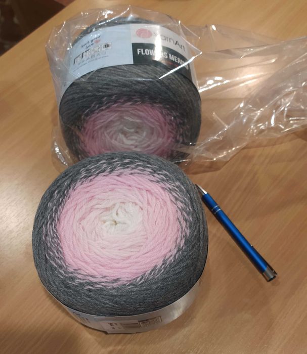 włóczka YarnArt Flowers Merino 544 – szaro-różowy - 2 motki !!