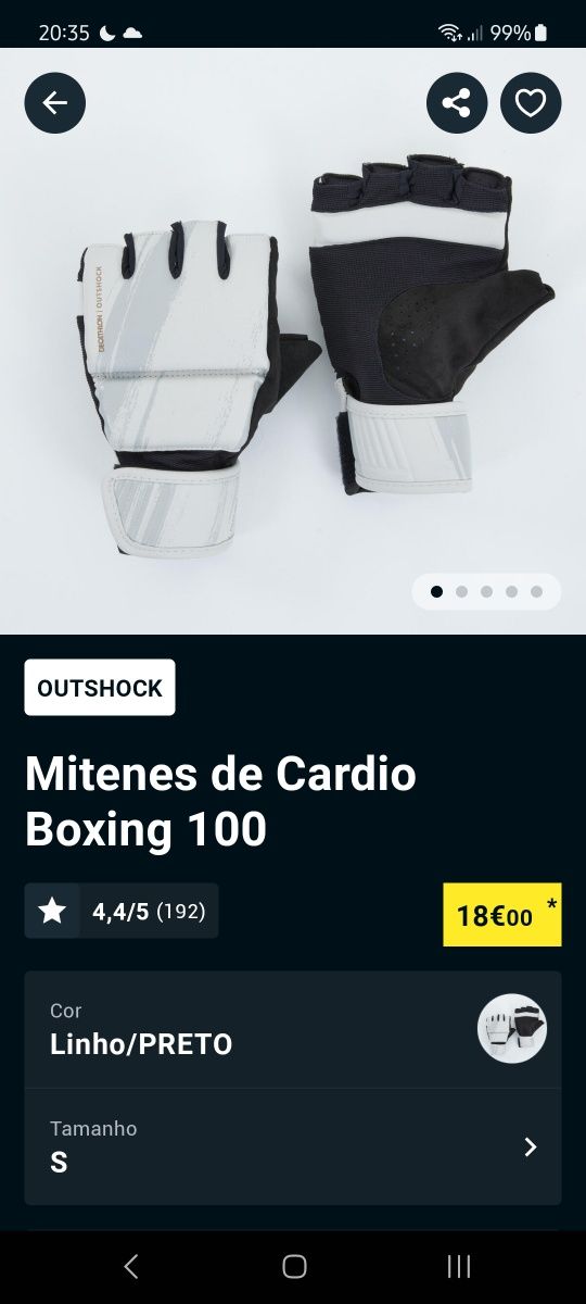 Luvas de cardio boxing