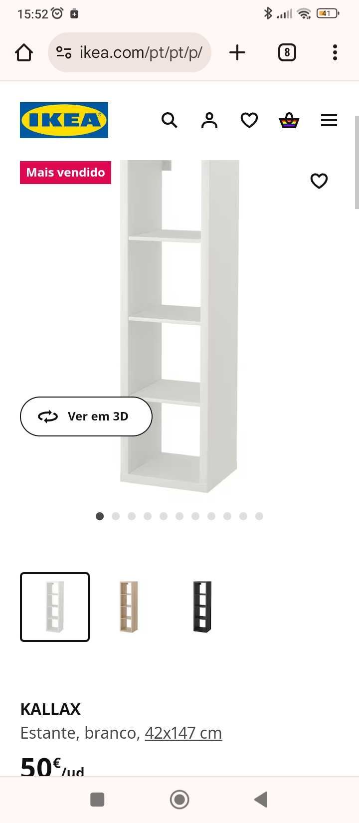 Estante kallax 4 cubos branca ikea