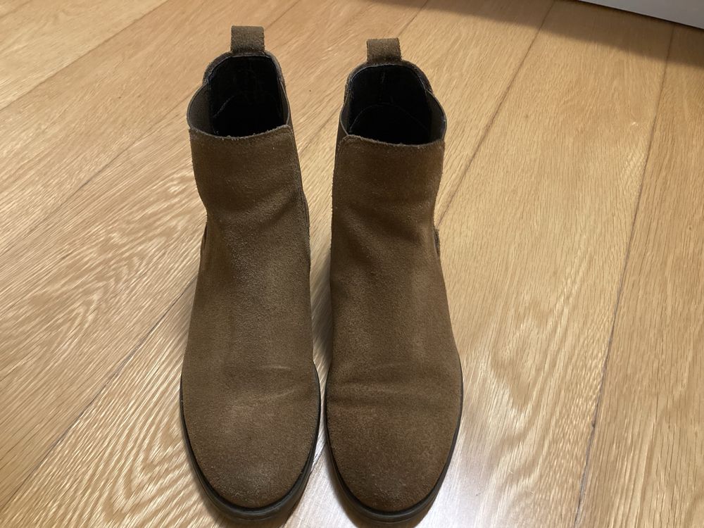 Botins pele camel