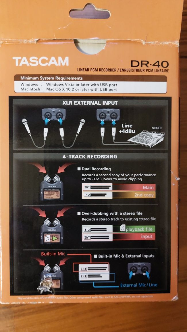 Рекордер TASCAM DR-40 Version 2.0