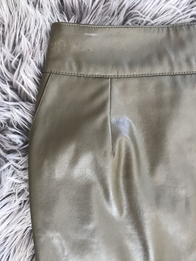 Spodnica skórzana khaki