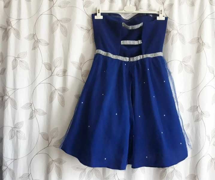 Chabrowa/kabaltowa,tiulowa sukienka