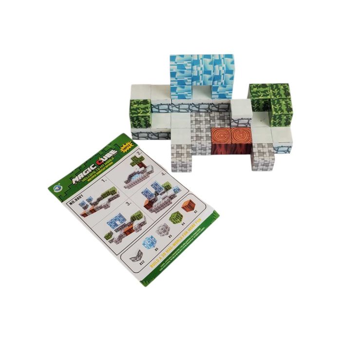 ПОДАРУНКОВИЙ Магнітний конструктор 38 деталей у стилі Майнкрафт