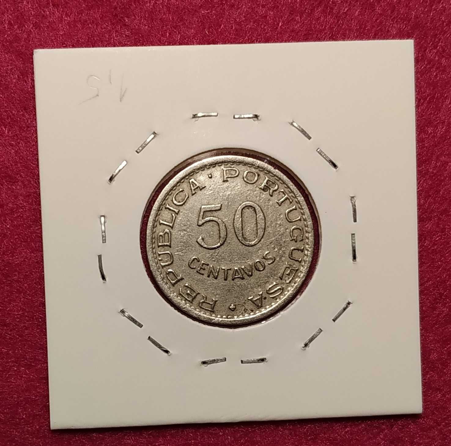 Angola - moeda de 50 centavos de 1950