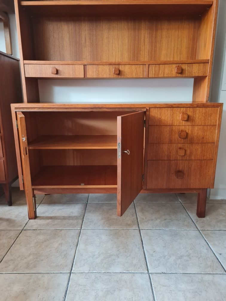Komoda tekowa z nadstawką,skandynawski design,Szwecja lata 60/70,mid-c
