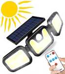 Lampa Solarna 3W1 Czujnik Ruchi Zmierzchu + pilot
