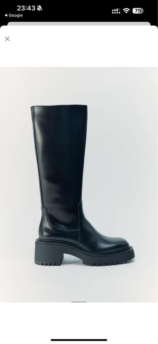 Чоботи сапоги Zara шкіряні черевики