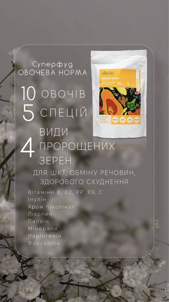 Овочева норма- функціональне харчування