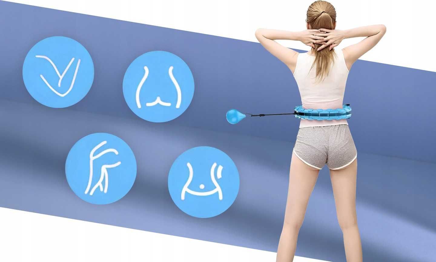 Hula hop z wypustkami niebieski 120cm