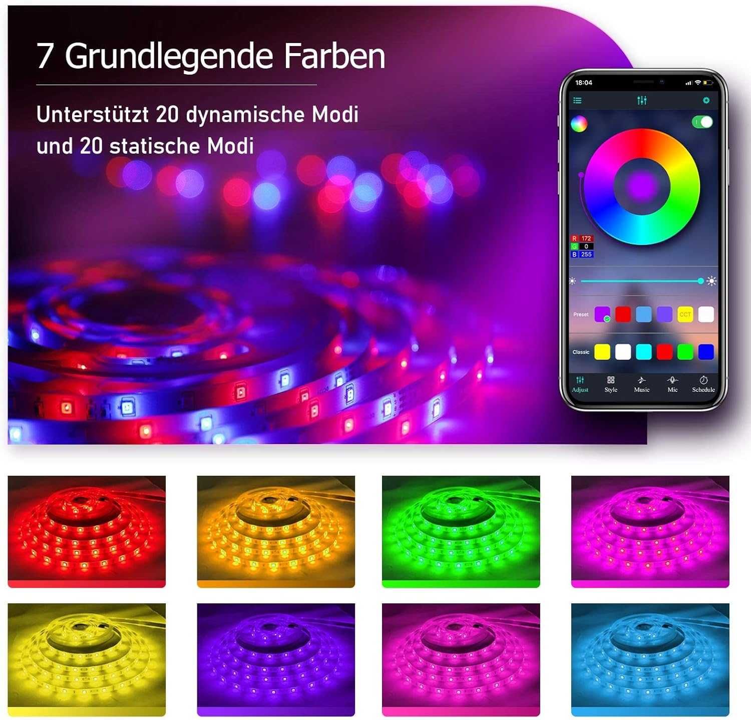 Oświetlenie LED RGB Voneta Pilot 20M Aplikacja