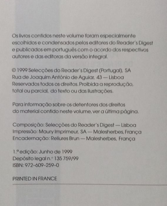 Selecções do Livro - (livros condensados) - 4 obras / 1 volume