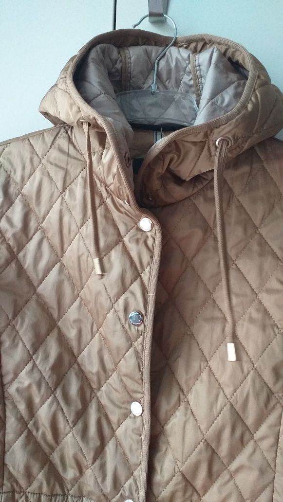 Kurtka 36 S pikowana Massimo Dutti beżowa parka