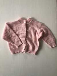 Sweterek kardigan różowy 68-74
