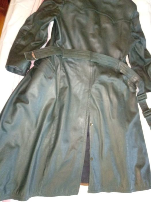płaszcz skórzany wojskowy niemiecki na podpince oficerski
