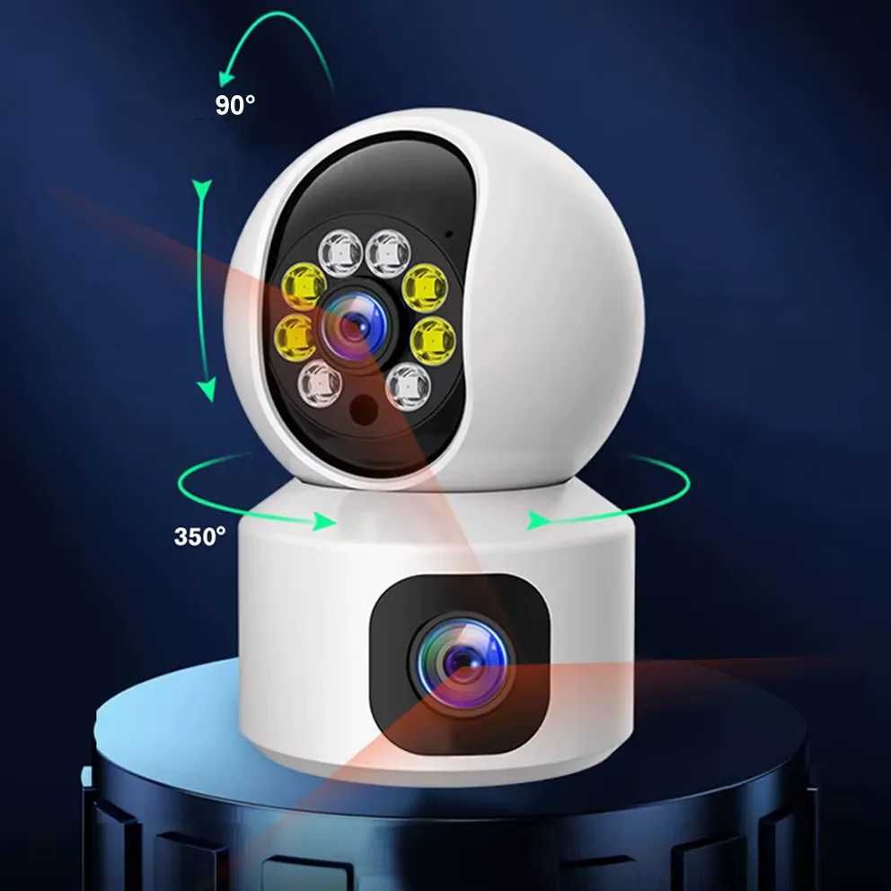 Kamera obrotowa podwójna wifi hd zoom niania monitoring