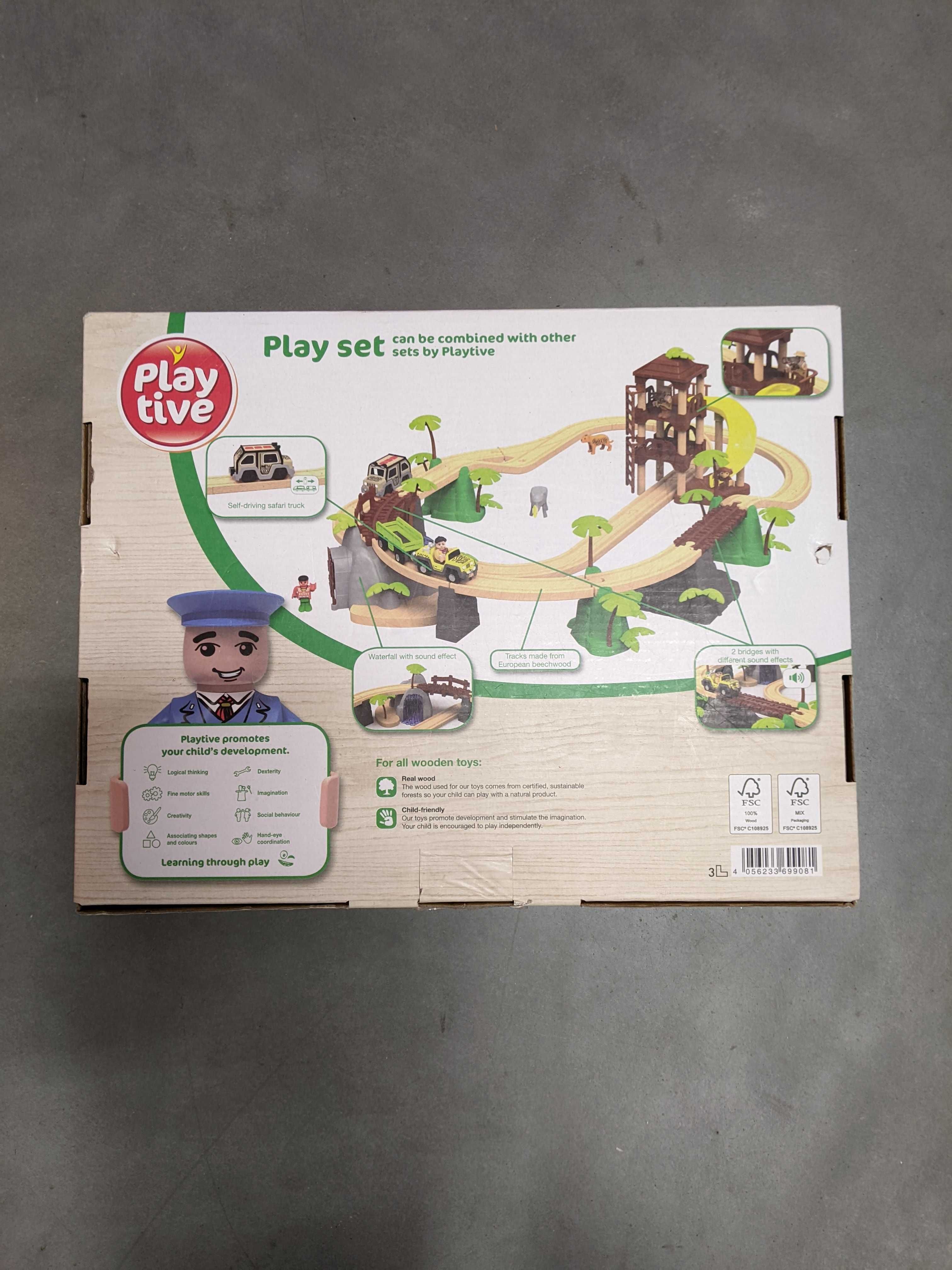 Play tive Jungle Train set tor drewniany