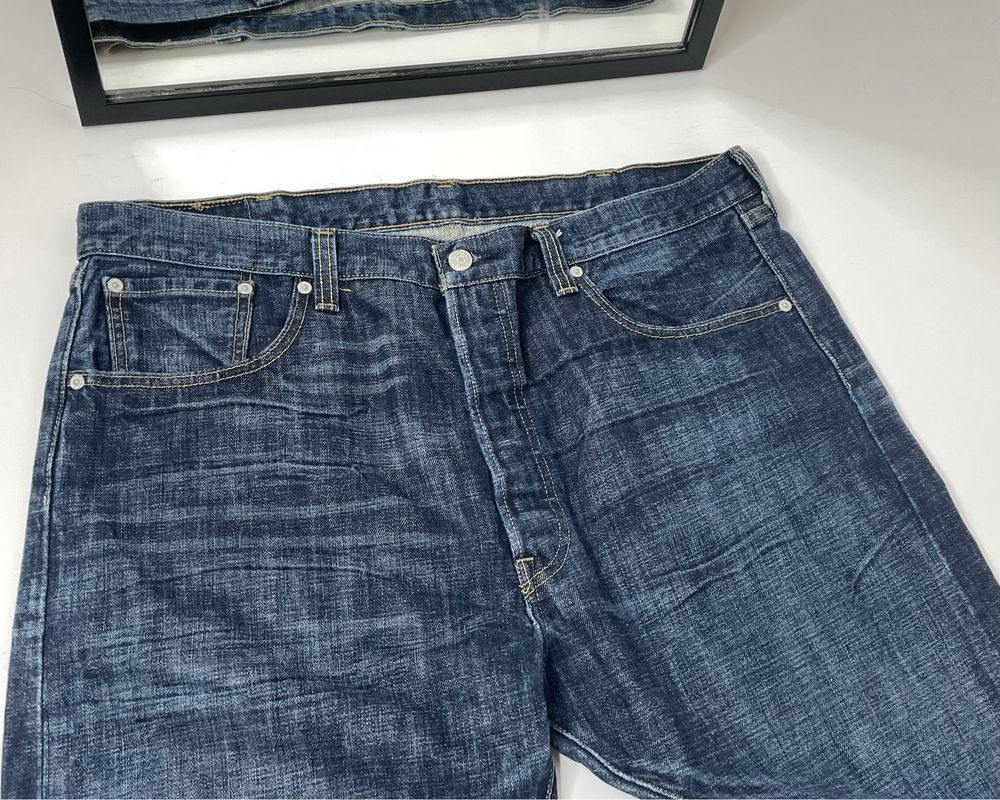 Широкі темно сині джинси Levis 501 40/30 relaxed loose fit левайс